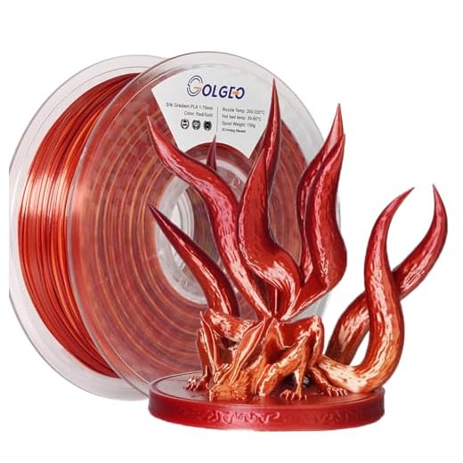 GolGeo Shiny Red Gold PLA Filament 1.75mm, Spakle Silk Dual Colors PLA, High Gloss 3D Printer Filament, Dual Color Gradient, Compatible with Most FDM Printers (Gold Red, 1kg(2.2lb)/Spool)