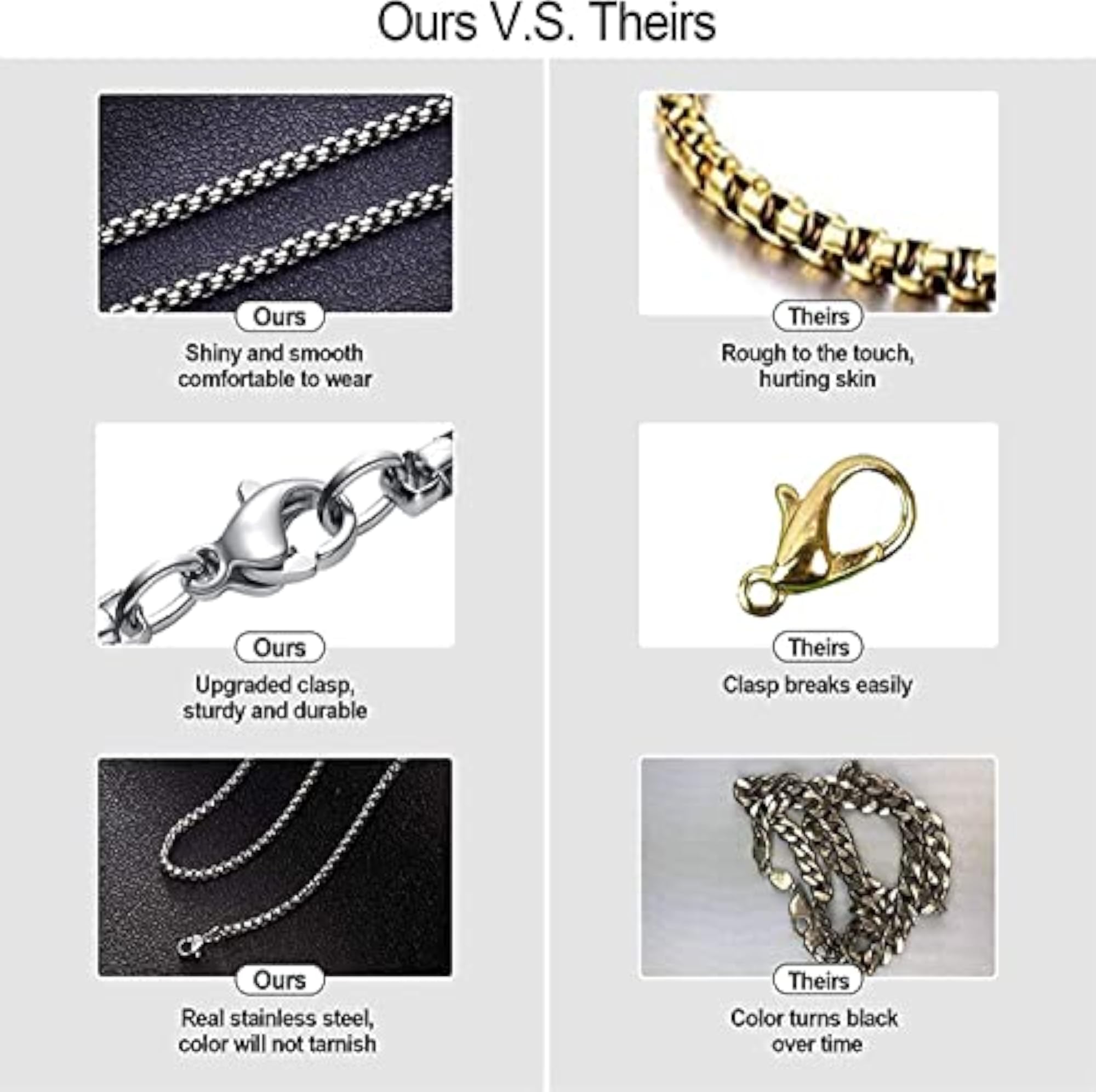 Men's Twisted Rope Stainless Steel Chain Necklace, 24 Inches