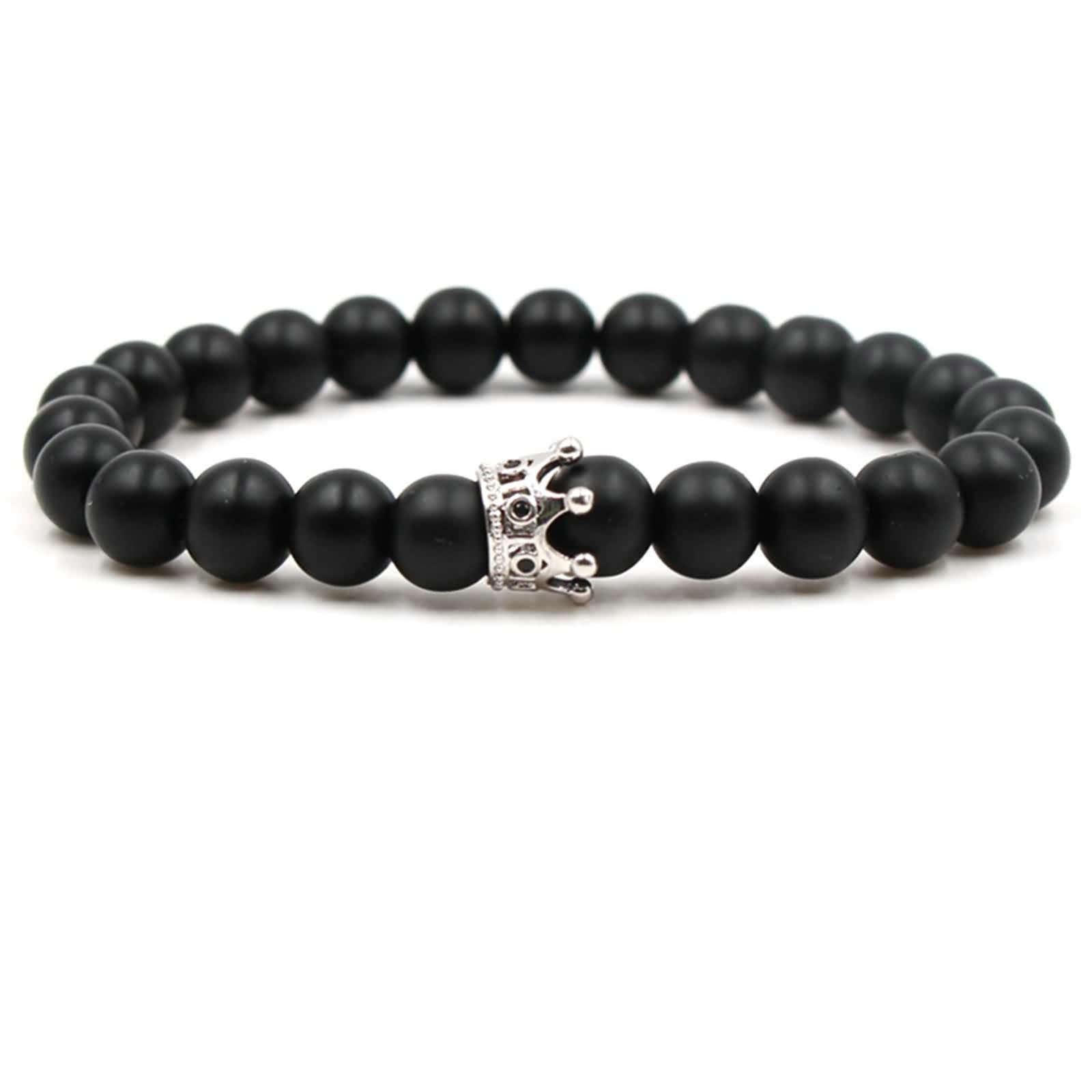 Bracelet œil de tigre extensible sans fermoir difficile : confort ajustable 16.7cm - 2