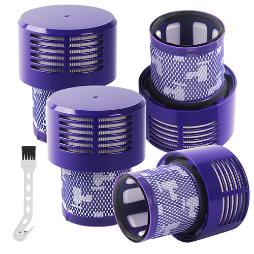 4er Pack Filter mit Reinigungsbürste Geeignet für Dyson V10 Cyclone Series Absolute V10 Animal V10 Total Clean SV12 Waschbar Ersatzfilter Zubehör
