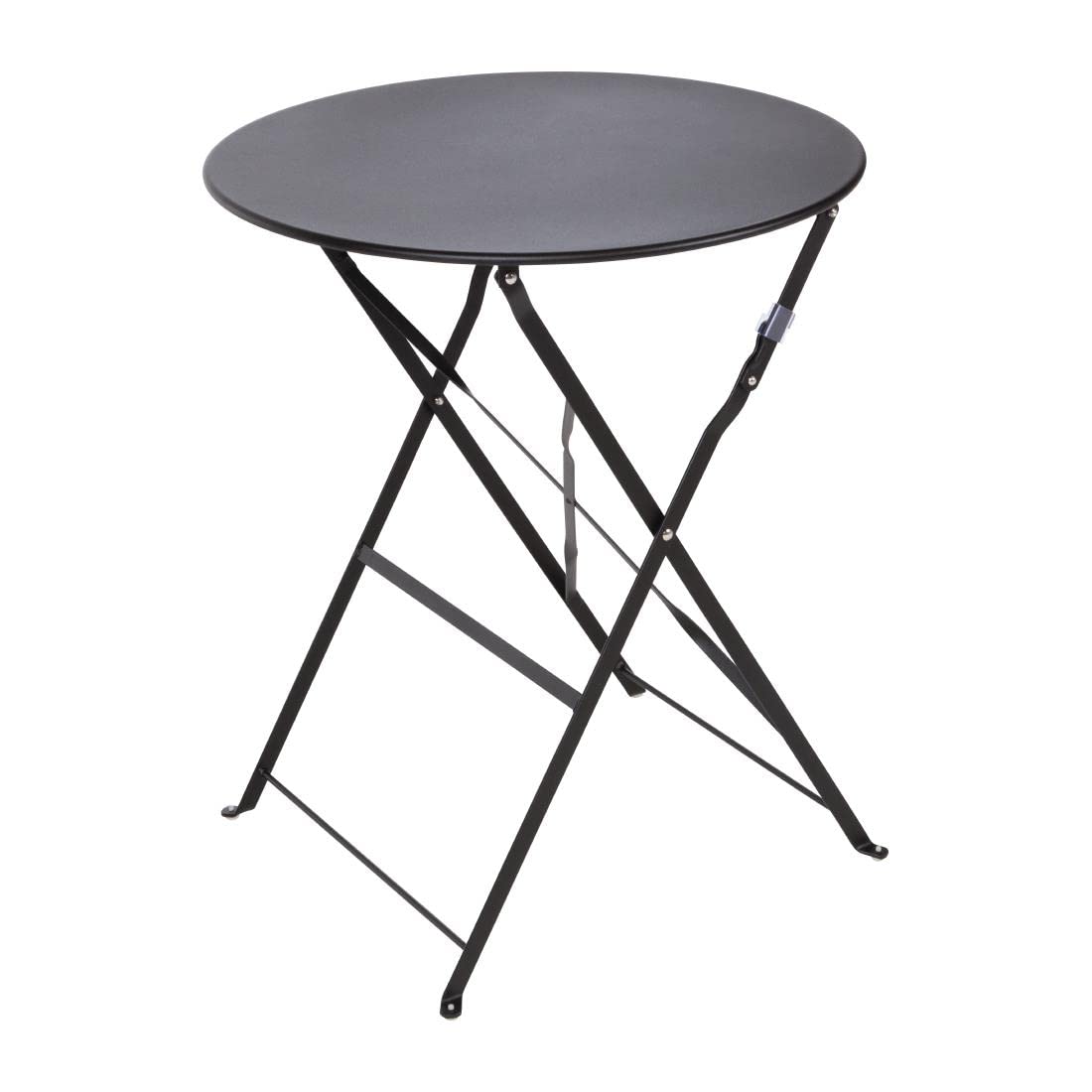 Boléro Table ronde en acier style trottoir Noir 600 mm
