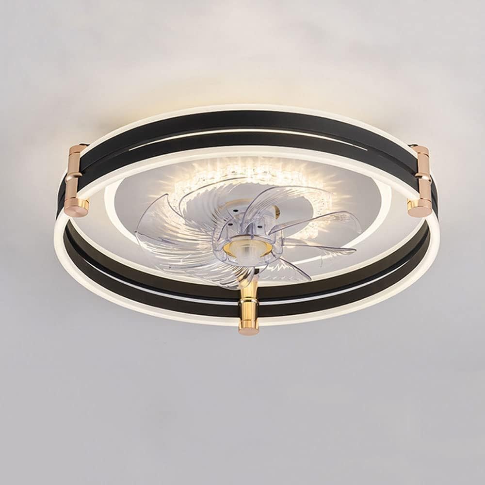 HXYSXHJUO Ceiling Fan Light with Remote Control Lamp Led Dimmable Pendant 3 Wind Speed Home Decoration(Color:Dark)