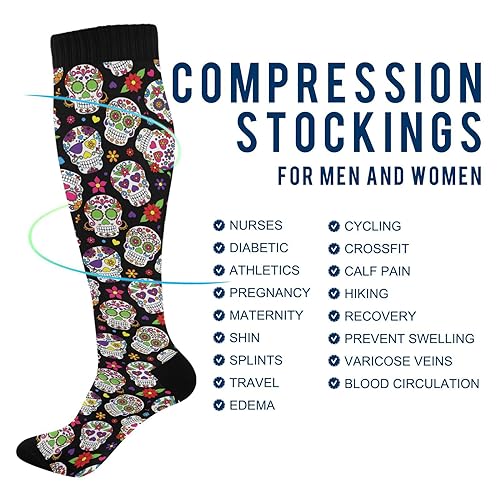 Image of Fisyme Socks for Women Men, Warm Comfort Athletic Crew Running Hiking Cycling Compression Socks