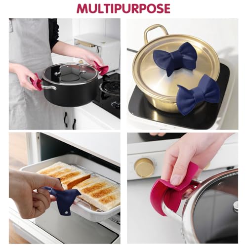 Image of HASTHIP Silicone Anti Scald Pot Handle Cover, Heat Resistant, 2 Pair