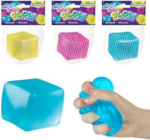 ORB Curiosities Cool Cubes Glow in The Dark Stress Cube Toys 3 Pa...