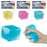 ORB Curiosities Cool Cubes Glow in The Dark Stress Cube Toys 3 Pack - Fun, Glowing, Slow Rising Squishy Cube Toys - Fidget and Sensory Cubes for Kids and Adults - Squeeze At Home, Desk, or Classroom