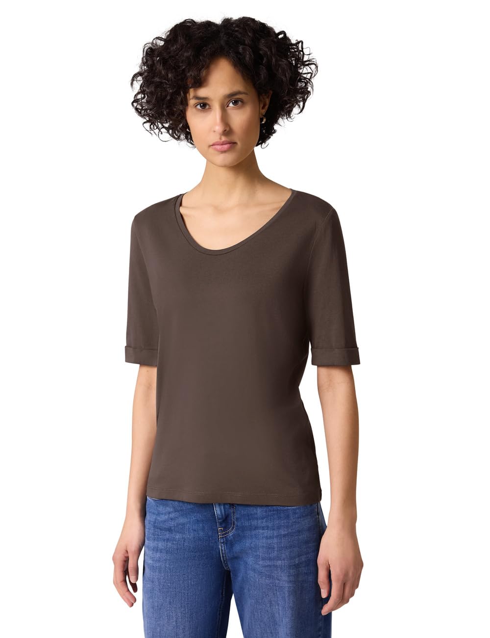 Damen T-Shirt mit Turn-Up