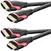 Produktbild FosPower PREMIUM Hochgeschwindigkeits HDMI 2.0 Kabel FLEXIBEL(VERGOLDET|0,3m kurz|2er Set|Nylon-Mantel)[Ethernet|4K|3D|UHD]Glasfaser Cable - HDTV/DVD Blueray Media Player/Fernseher/Laptop/Monitor