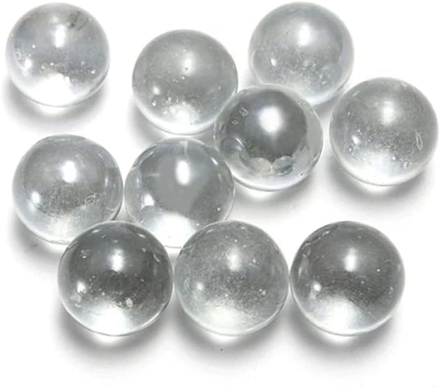 Wwyan 20 Pcs 10mm Clear Glass Marbles Solid Marble Beads Marbles Games Bouncing Ball Pinball Machine for Vase Fish Tank Filler Home Decor, Dice and Marble Games, Sports and Outdoor Play, Decorations