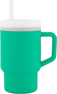 Infantino My 1st Tumbler Silicone Sippy Cup with Straw & Handle - Spill-Proof 9oz BPA-Free Baby Transition Cup, Alpine