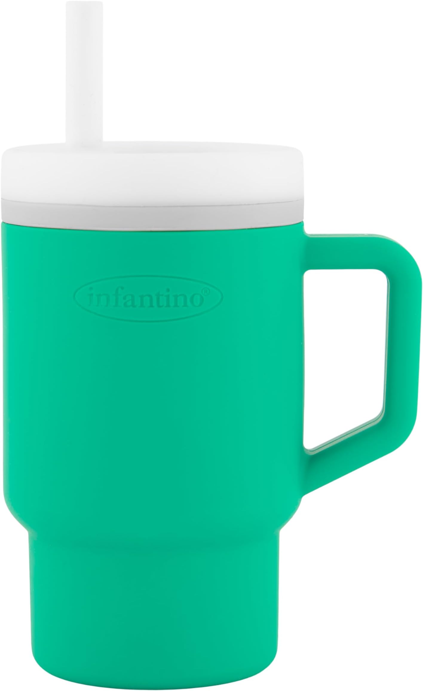 Infantino My 1st Tumbler – Adorable Miniature Tumbler with Leak-Resistant Straw and Toddler-Friendly Handle, Encourages Hydration - 6M+, 9 oz, Alpine