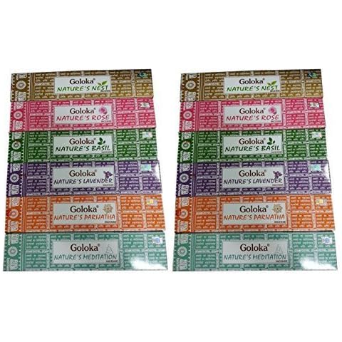 Goloka Varillas de Incienso Naturales, Mezcla Variada, 12 Cajas de 15 g Cover