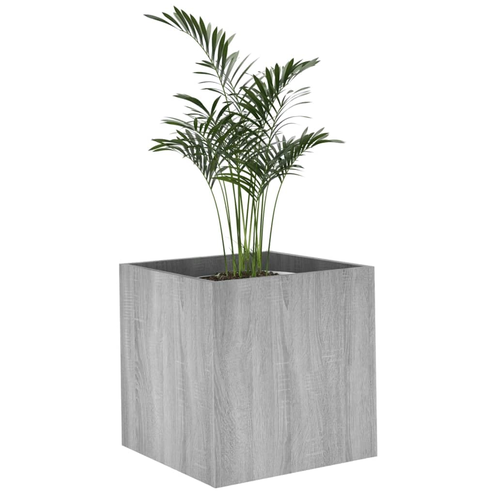 Homogen Macetero gris Sonoma de material de madera 40 x 40 x 40 cm, resistente a la intemperie y resistente al invierno, ideal como maceta, jardinera o jardinera de balcón para jardín, balcón, terraza