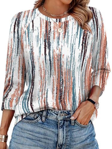 WIHOLL 3/4 Length Sleeve Womens Tops Summer Basic Business Casual Blouses 2025 Fashion