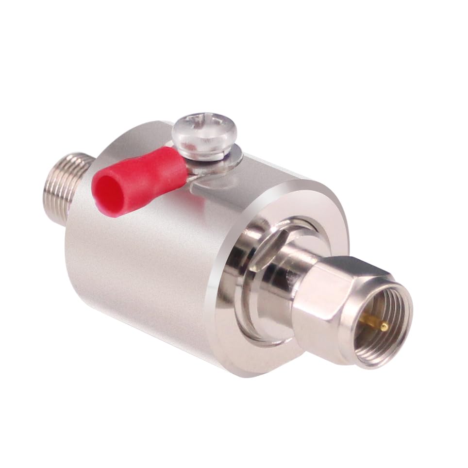 Yuelulala 1pc Lightning Arrestor F Type Lighting Protection Device F Male to Female Connector DC-1Ghz 75 Ohms(L08)