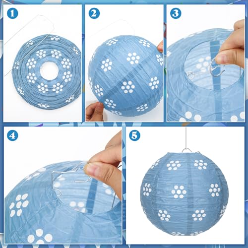 Baquler 12 Pcs Cielito Lindo Hanging Lanterns Decorations, Blue by Baquler - Used condition - Image 3