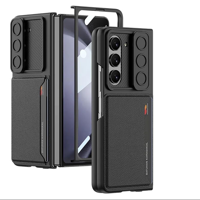 Image of MILLION CASES Back Cover Case for Samsung Galaxy Z Fold6 Shockproof Protective Sliding Window Wallet Case for Men & Boys(Black)