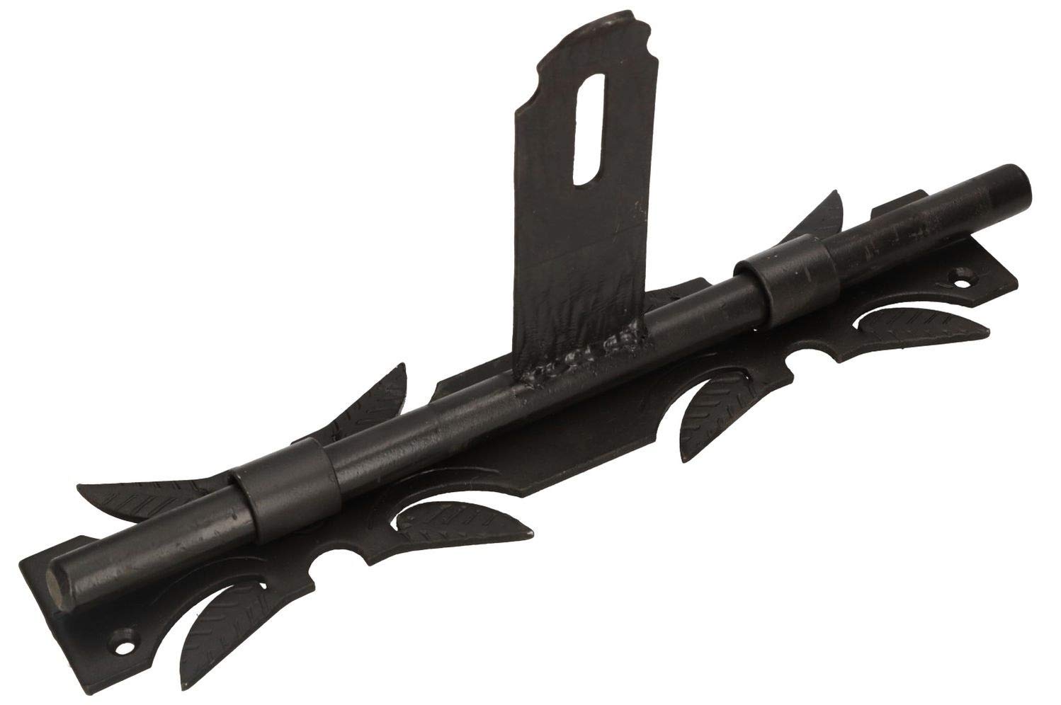 KOTARBAU Torriegel 320 mm Links/Rechts Bolzenriegel Torschieber Pulverbeschichtet Schwarz Schubriegel Schmiedeeisen Überwurfriegel Federriegel Stahl