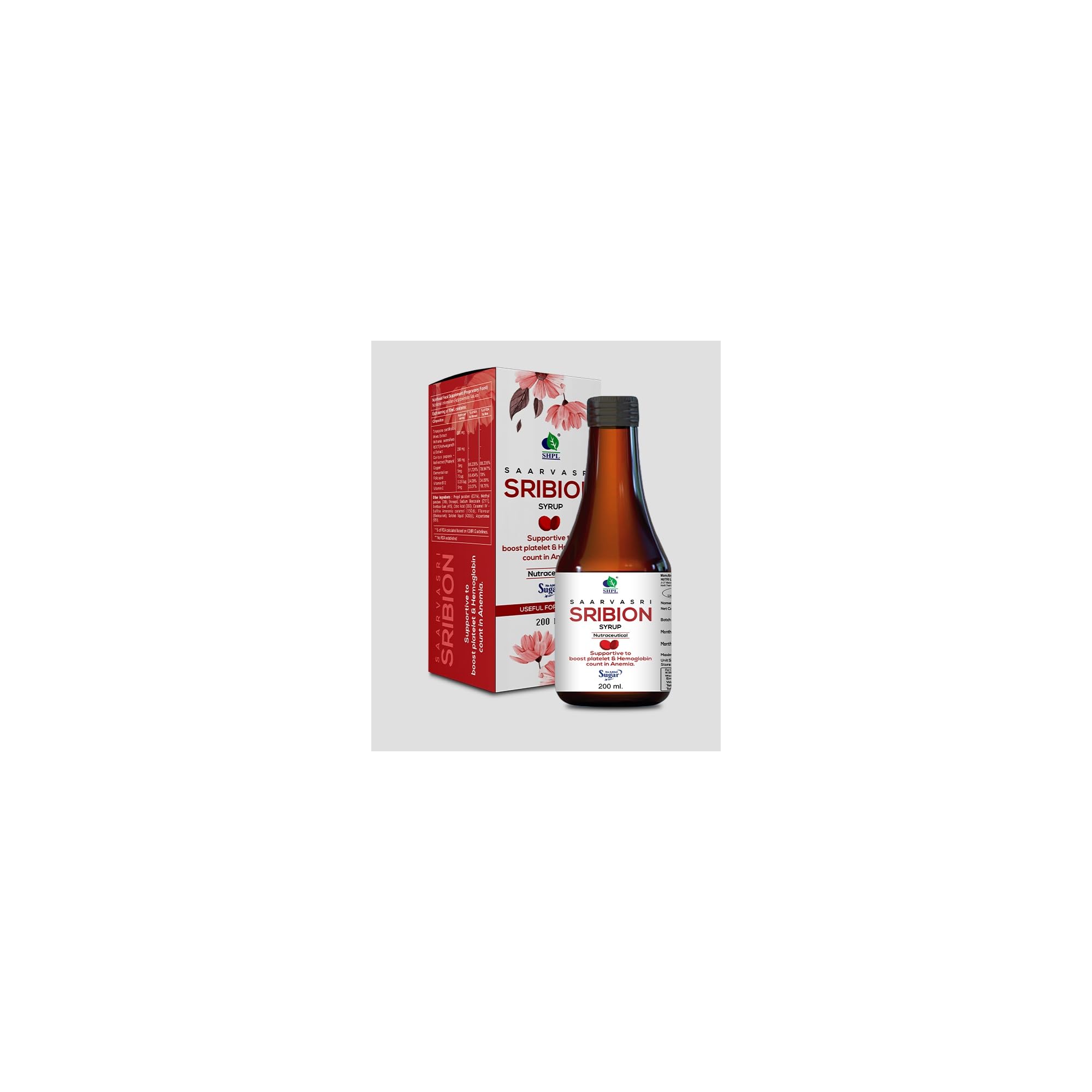 Saarvasri Sribion Syrup 200 ml | Nutraceutical Food Supplement | Supports Hemoglobin & Platelet Count | Nutritional Support Syrup-image-6