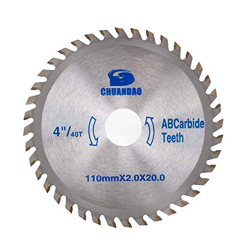 JIUNENG 4 inch 40 Tooth Wood Cutting Disc Carbide Tipped Circular Saw Blade for Cutting Hard & Soft Wood with 3/4inch Arbor