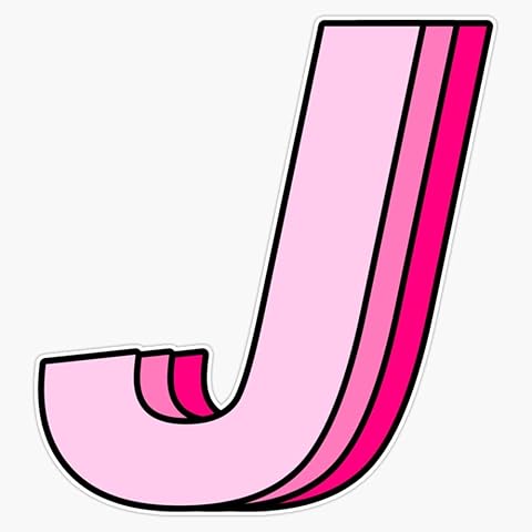 Pink J Sticker Vinyl Waterproof Sticker Decal Car Laptop Wall Window Bumper Sticker 5