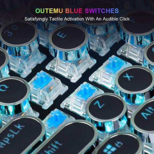 Stoga Tastiera Americana Meccanica Anti-ghosting, USB 2.0 Cablata, Stile Retrò, con 87 Tasti, Pannello in Lega, Retroilluminazione a LED RGB, QWERTY Layout