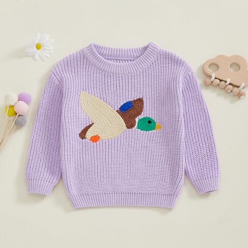 Baby Boy Girl Hunting Outfit Mallard Duck Long Sleeve Knit Sweater Pullover Top Cute Fall Winter Clothes2