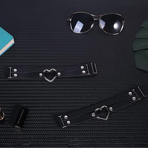 2Pcs Adjustable Heart Leg Garter Belt, Elastic Thigh Garters for Women3