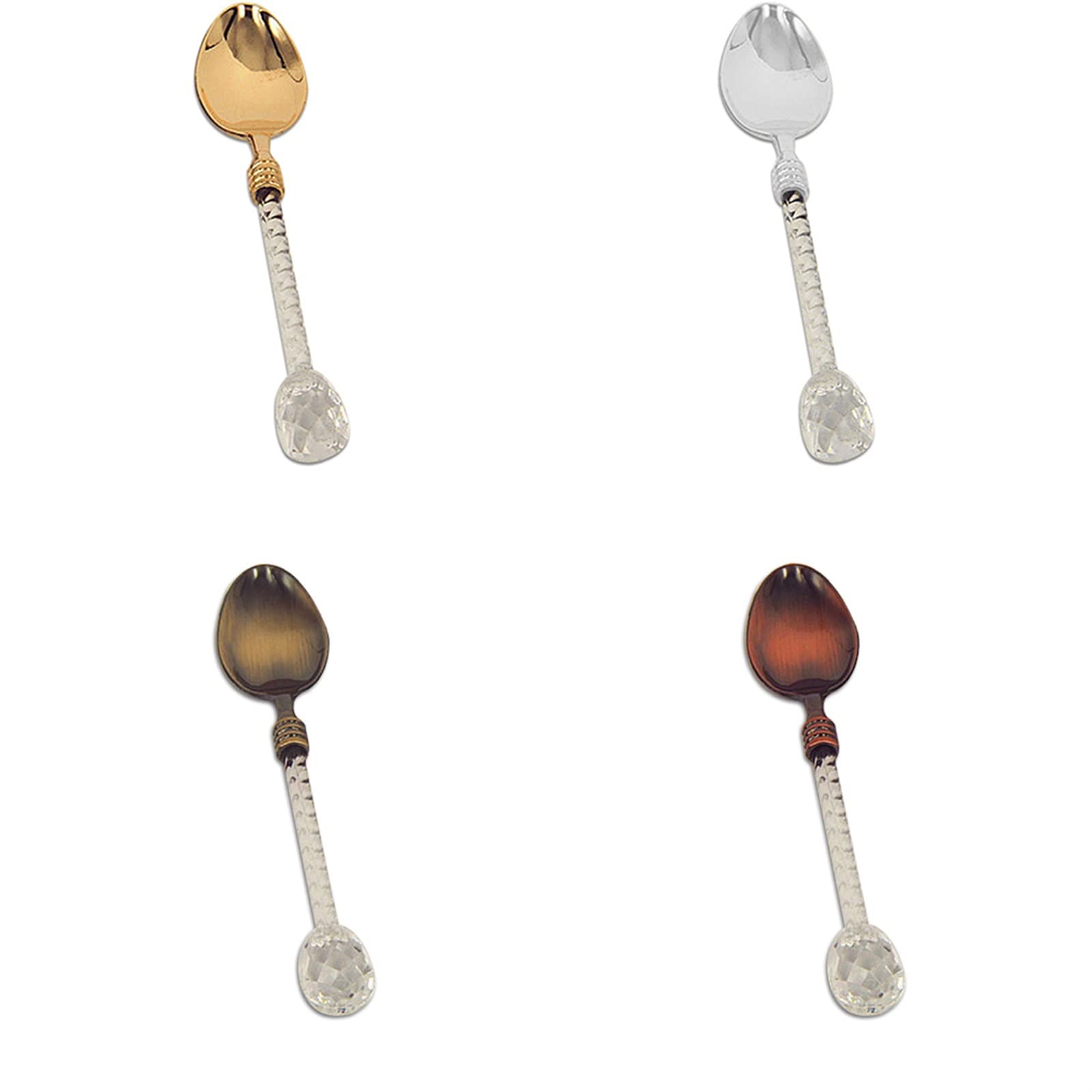 JINGYAN Cuillères à glace Crystal Handle Tea Spoon Coffee Ice Cream(1)