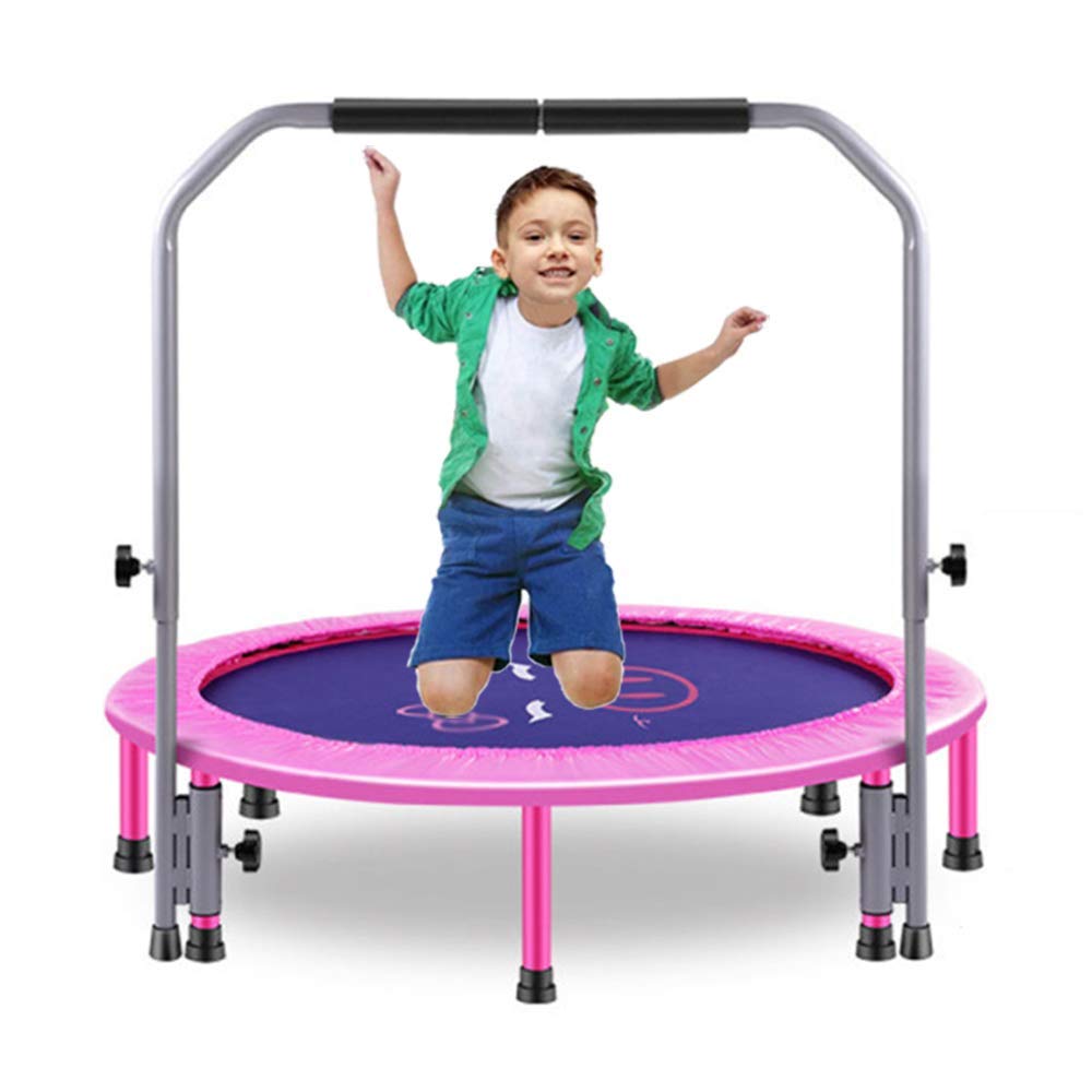 MU Aptitud Trampolín Plegable de 40 Pulgadas Rebounder Trampolín, Ejercicio con Ajustable Barandilla de Cubierta de la Yoga Al Aire Libre Jardín Ejercicio Cardiovascular