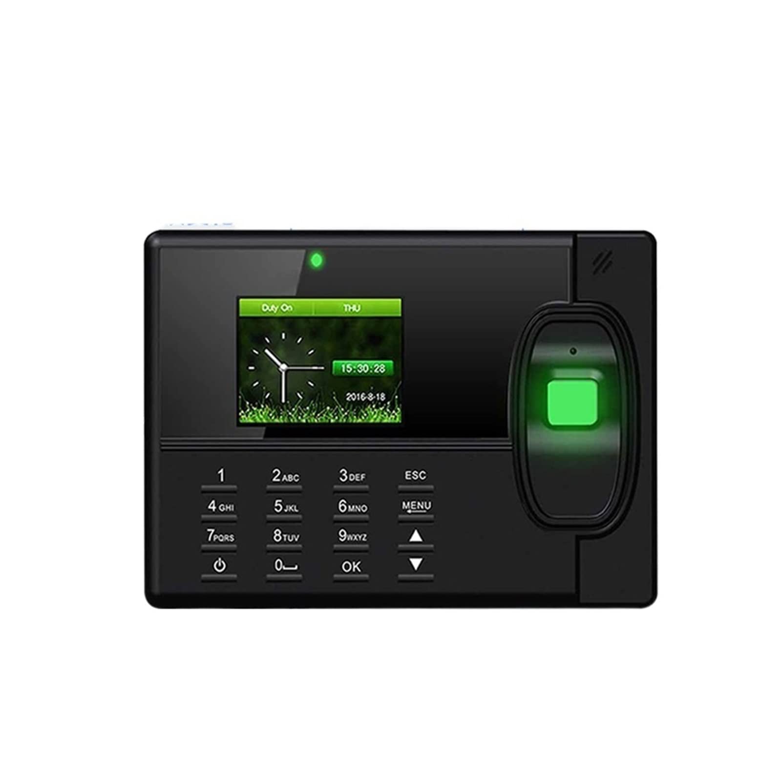 Mthckxjbsuz One Color Clocking In Machine, Punch Card Machine Face Recognition Biometric Fingerprint Punch Card Machine Intelligent Password Attendance Machine