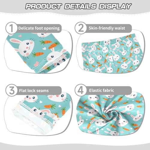 Cute Rabbit and Carrot Girls Leggings Kids Yoga Pants Athletic Tights Pants 4-10 Years3