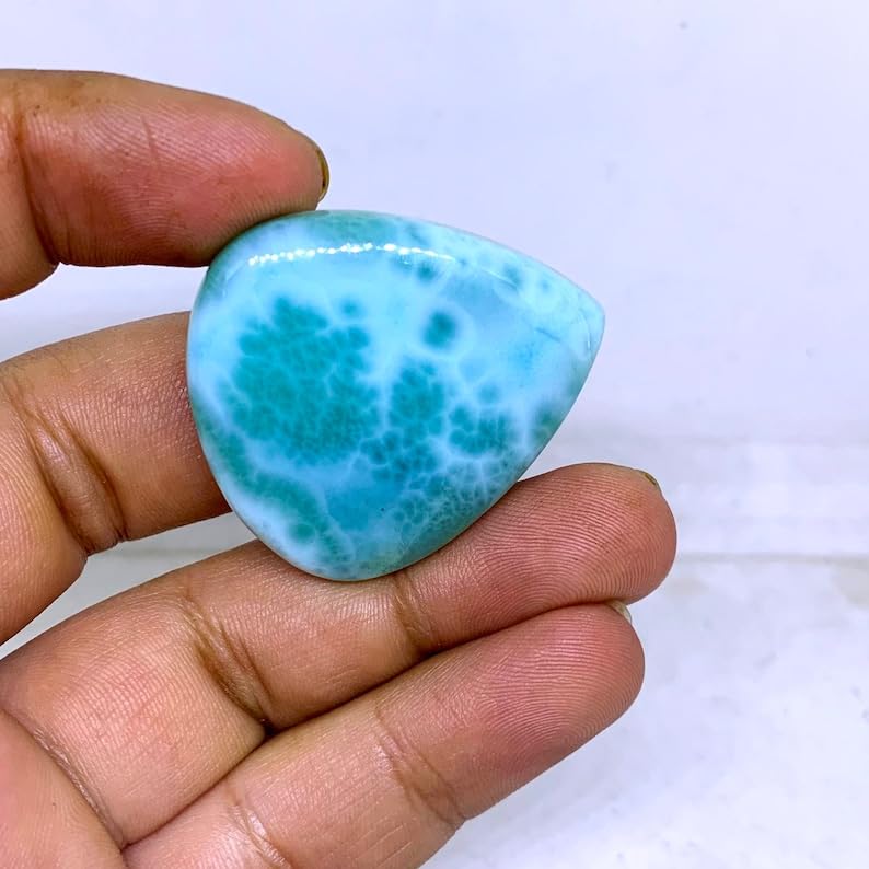 Larimar naturel cabochon poire de qualité supérieure pour joaillerie