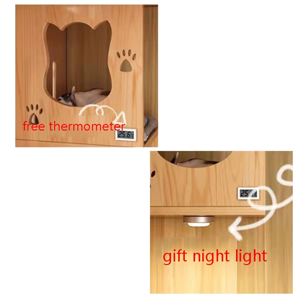 villa per gatti Gabbia for gatti a due piani Villa for in legno for interni chiusa Per interni(Grande)