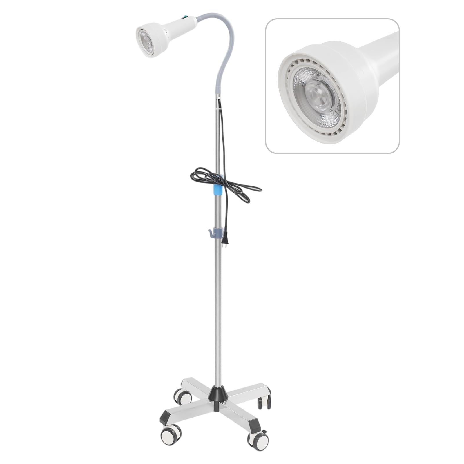 Liffshsy Floor Standing LED Examination Lamp, Moveable Adjustable Height and Angle Exam Light, Light Lamp w/4 Legs for Pet Hospital Classroom Home