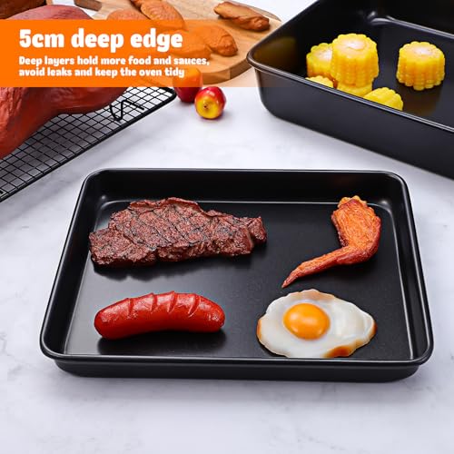 Tostador de acero inoxidable negro de alta durabilidad TIDTALEO para horno set de 2 3