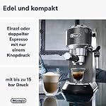 De'Longhi Dedica Style EC 685.B – Espresso Siebträgermaschine, Espressomaschine mit professionellem Milchaufschäumer, nur 15 cm breit, für Kaffeepulver oder ESE Pads, 1 l Wassertank, schwarz – Bild 2