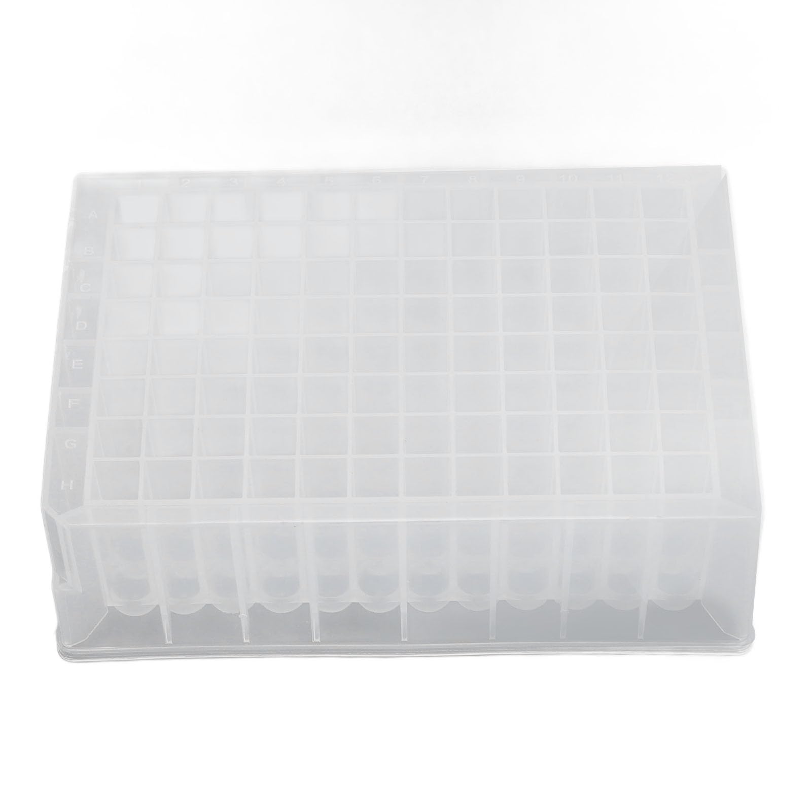 Placa de pozo profundo 96 pocillos 2,2 ml PP Plástico Microplacas de almacenamiento de laboratorio Material fuerte Construcción transparente Organización alfanumérica Resistente a