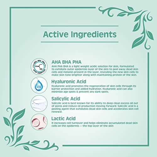 Image of AHA 30% BHA 5% PHA 2% Face Peeling Solution Exfoliating Serum for skin glow, Paraben Free, AHA BHA Peeling Solution for Men & Women Pack of 1