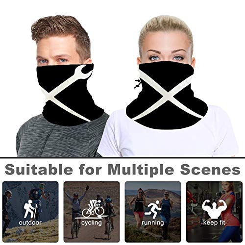 Winter Warmer Neck Gaiter Mask,Ironworker Crossed Tools Double-Layer Velvet Face Cover UV Protection Dust Bandana Balaclava Reusable Skiing Scarf for Outdoor Cycling Fishing