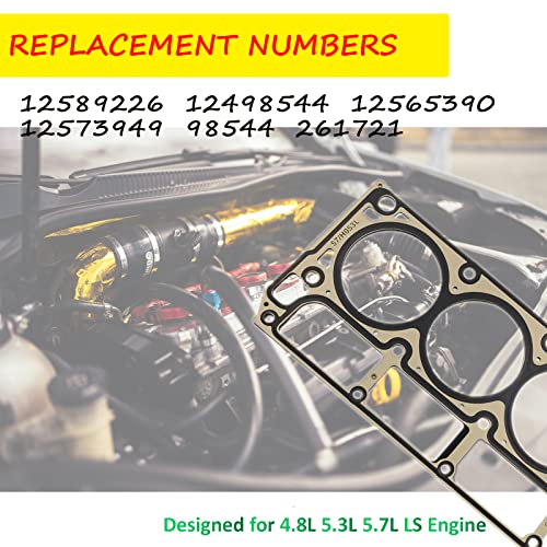 Image of 12589226 12498544 MLS Cylinder Multi Layer Head Gasket 2PCS for LS1 LS6 V8 4.8L 5.3L 5.7L LS Engine Head Gasket Kit, for Chevrolet for Buick for GMC for Pontiac for Hummer for Cadillac for Saab