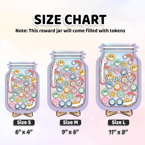 Image of Personalized Magnetic Reward Jar Colorful for Kids, Magnetic Tokens Good Behavior Chart with Bookmark, Positive Reinforcement System for Toddlers, Back to School Gift Idea, Classroom Decor
