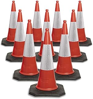 Pack of 10 Red Traffic cones 750mm by innovatus