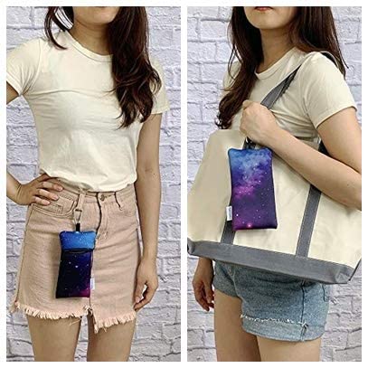 Image of Neoprene Shockproof Neck Phone Sleeve Case Bag Pouch w / Clip (Galaxy)
