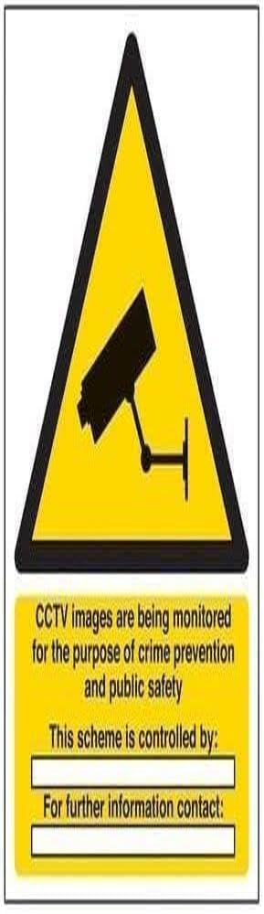 V Safety Eco Friendly Warning Security - CCTV Images Are Being Monitored - 150 X 200mm, Multi, 150x200mm