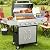 Llamaviva 4 Burner Gas Grill with Side Burner 60000 BTU Propane Flat Top Grill Stainless Steel Outdoor BBQ Grill Portable with Wheels for Patio Camping