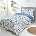 Sleepdown Parure de lit réversible avec Housse de Couette et taie d'oreiller pour Enfant Motif transports Bleu 135 x 200 cm, Polyester, Simple