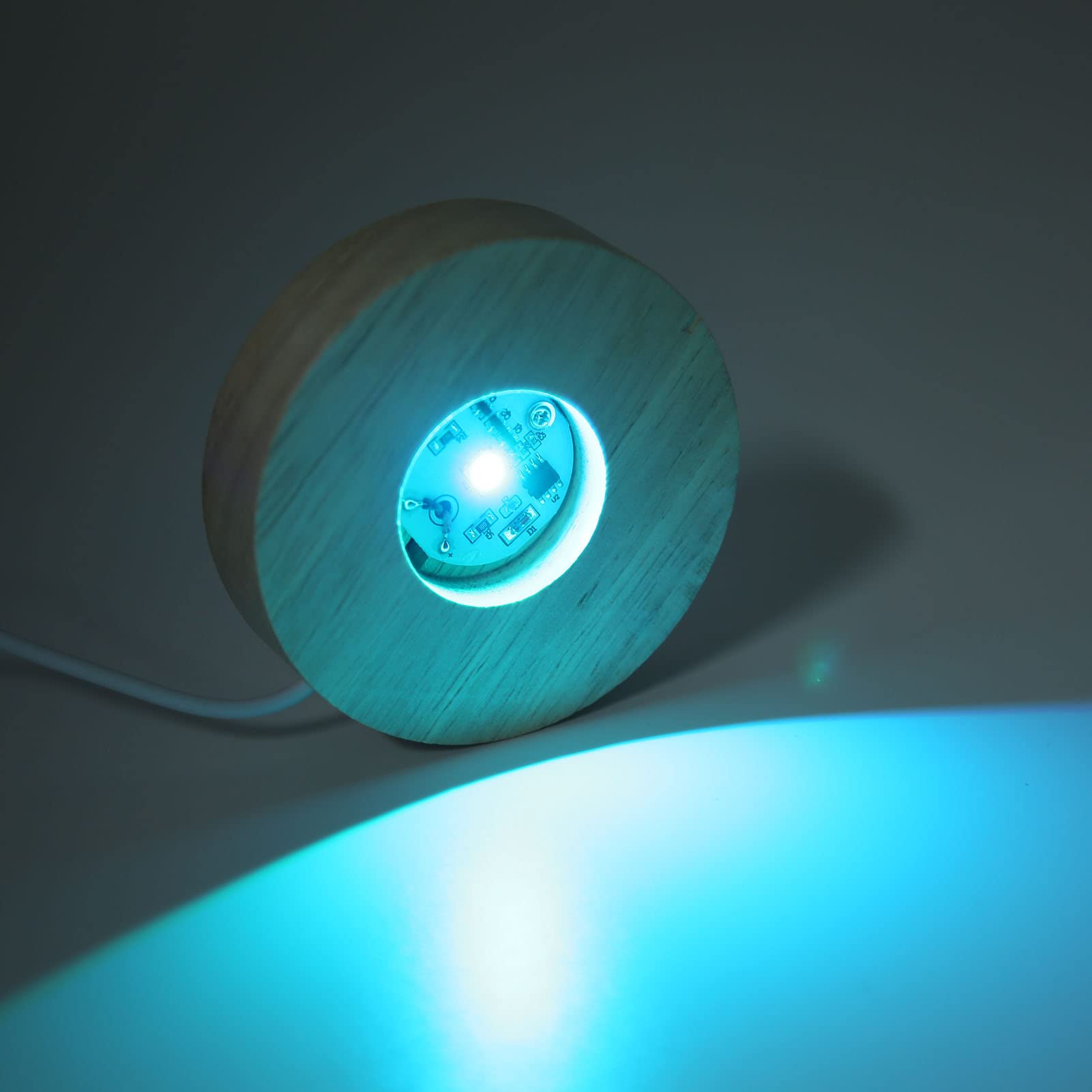 3 pièces socle lumineux LED bois base LED support USB DOUILLE DE LAMPE
