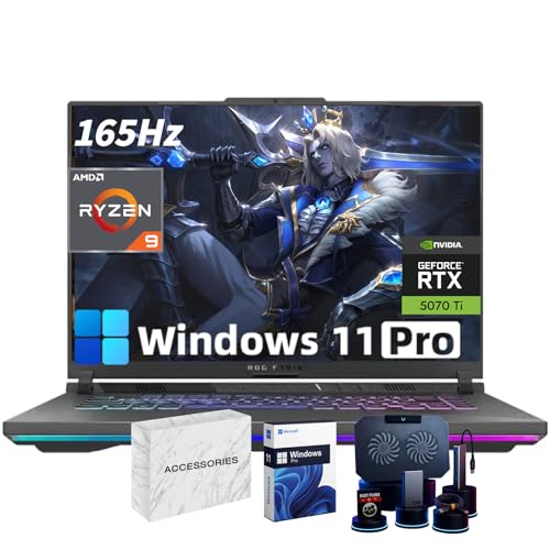 ASUS ROG Strix-G16 Gaming Laptop - 16' 165Hz 300 nits, NVIDIA GeForce RTX 5070 Ti, AMD Ryzen 9 HX...