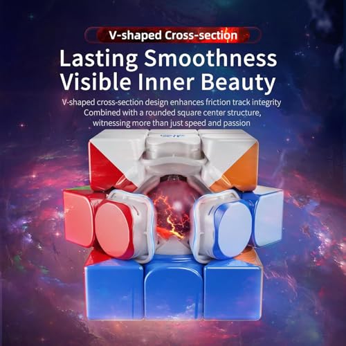 Image of HAWKISTER Moyu WR M V10 Magnetic 3X3 Stickerless Speed Cube, Moyu Weilong WR M V10 Magnetic New Dual Adjustment Professional Flagship 3X3X3 Cube (Magnetic, UV Coated)